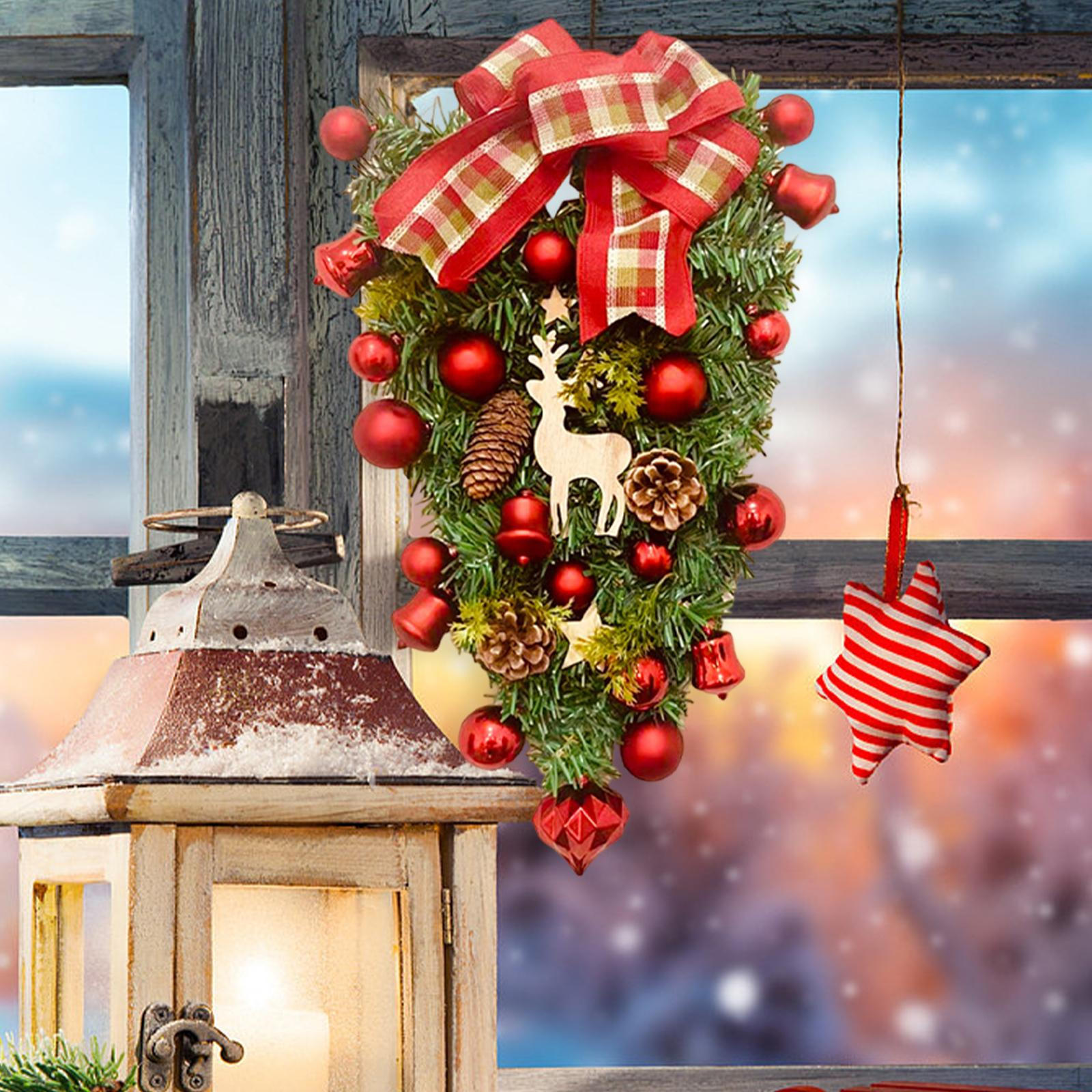 

Рождественский венок-капля, украшение на дверь, зимний искусственный венок