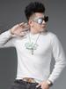Ozhouzhan 2025 Autumn New Trend Letter Print round Neck Hoodie Men's Long sleeve Bottoming Shirt Casual Top
