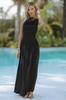 Wind Trend New Fashion Sexy Sleeveless Pleated Slim Waist Skirt Solid Color Dress Women