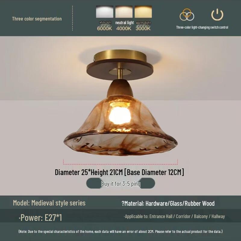 Vintage Wireless LED G45 Ceiling Light with 3 Color Modes