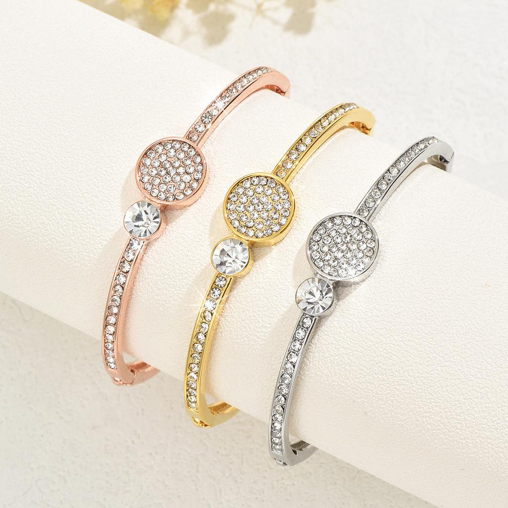 Geometric Niche Design Opening Independent Packaging Rose Gold Diamond Bracelet Women