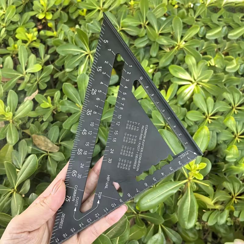 Triangle Ruler 7Inch Measurement Tool Aluminium Alloy Carpenter Set Square Angle Woodworking Tools Try Square Triangular Metric