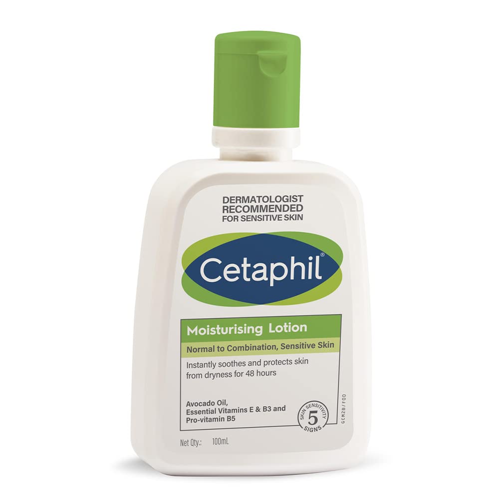 Cetaphil Moisturizing Lotion for Sensitive Skin 100ml Non-Greasy Daily Hydration for Dry Normal Skin