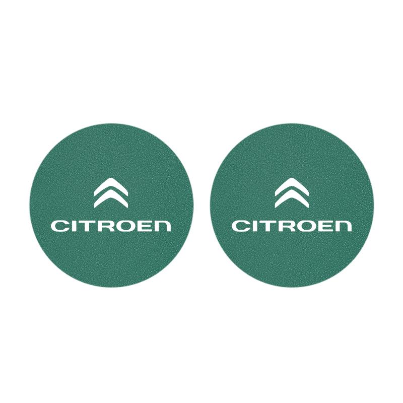 2PCS Citroen Emblem Badge Car Anti Slip Mat Coaster Water Cup Slot For Citroen C8 DS3 C6 C3 Vts C4 Saxo C4L C5 C2 C1 Xsara C3-XR