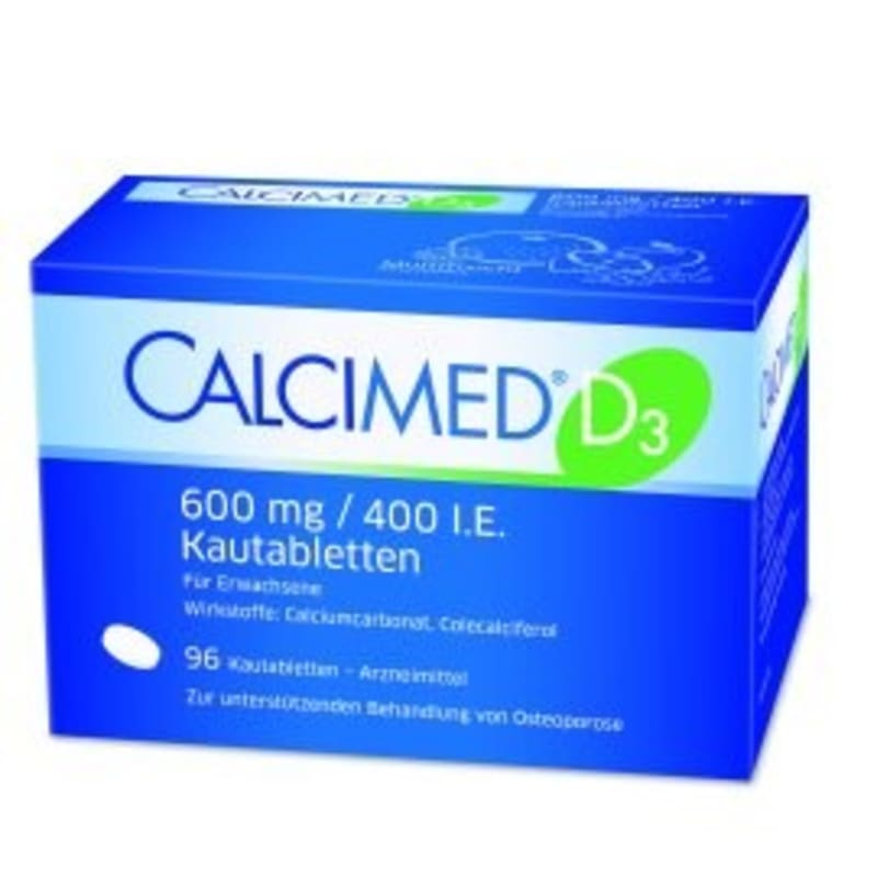 

Hairmes Calcimed D3 600 mg/400 I.E. Effervescent Tablets 96 Chewable Tablets