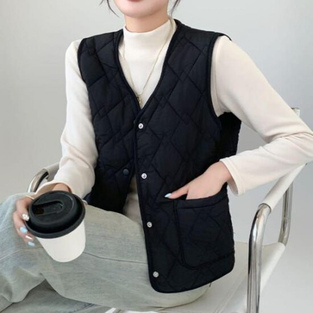 NaVaVa V Neck Lightweight Vest With Fleece Nc484