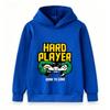 Kids Boys Girls Hard Player Born To Game Print Hoodie Casual Long Sleeve Pullover Sweatshirt For Gaming Lovers