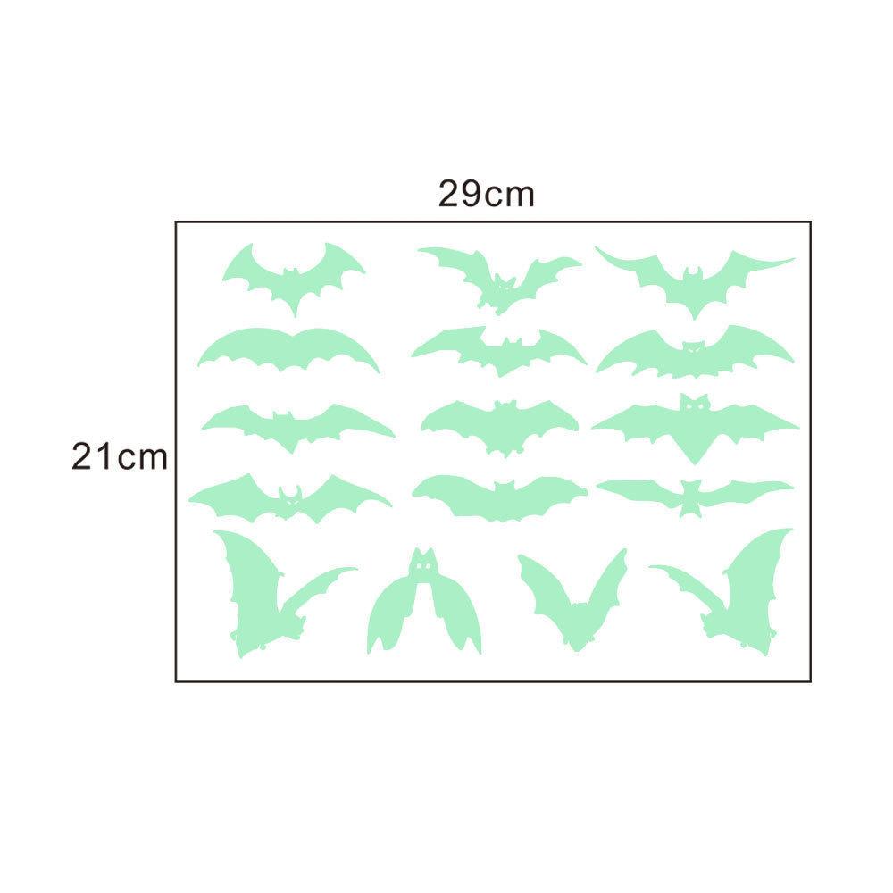 Glow Stickers Home Decoration Removable Fluorescent Decals Bats Window Stickers For Halloween Wall Decoration Party Dropshipping