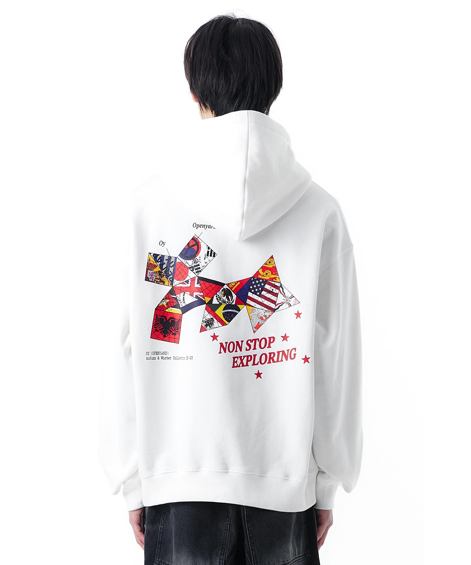 Oy Globe Logo Hoodie-White White/1Size