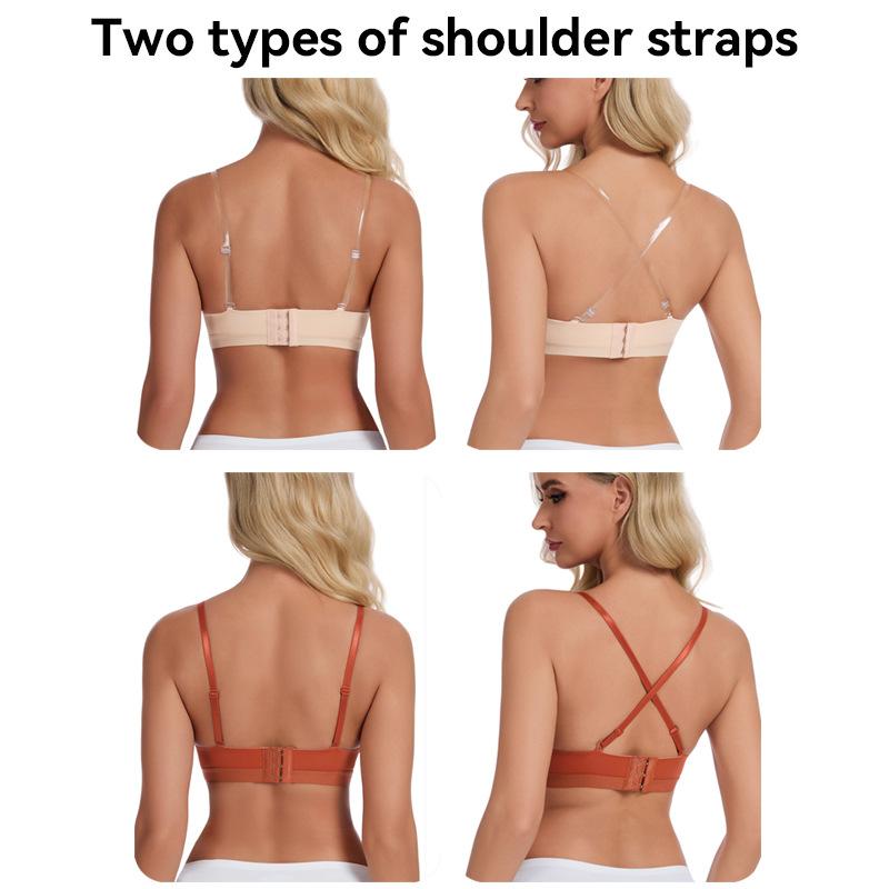 Women V-Neck Wavy Edge Seamless Bra, Tank Top Style Wireless Comfort Back Closure Ladies Underwear