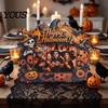 Seasonal Table Centerpieces Halloween Wooden Photo Frame, Cute Ghost Pumpkin Picture Vertical Display Stand Rustic Festive Holder for Holiday