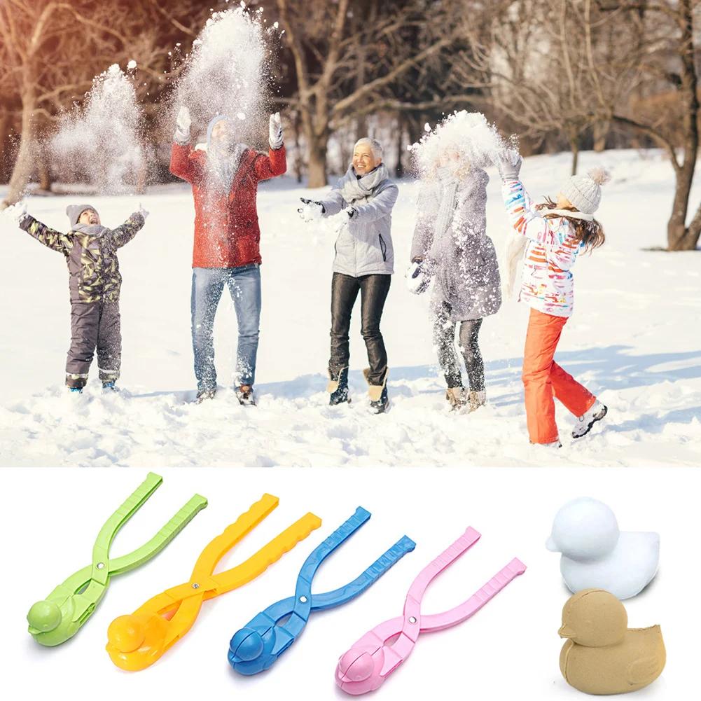 5Pcs Duck Shaped Snowball Maker Clip Children Outdoor Plastic Winter Snow Sand Making Mould Tool for Kids Fight Fun Sports Toys