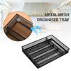 Metal Desk Tray With Adjustable Dividers For Stationery And Cutlery Organization Desk Stationery Storage Organizer