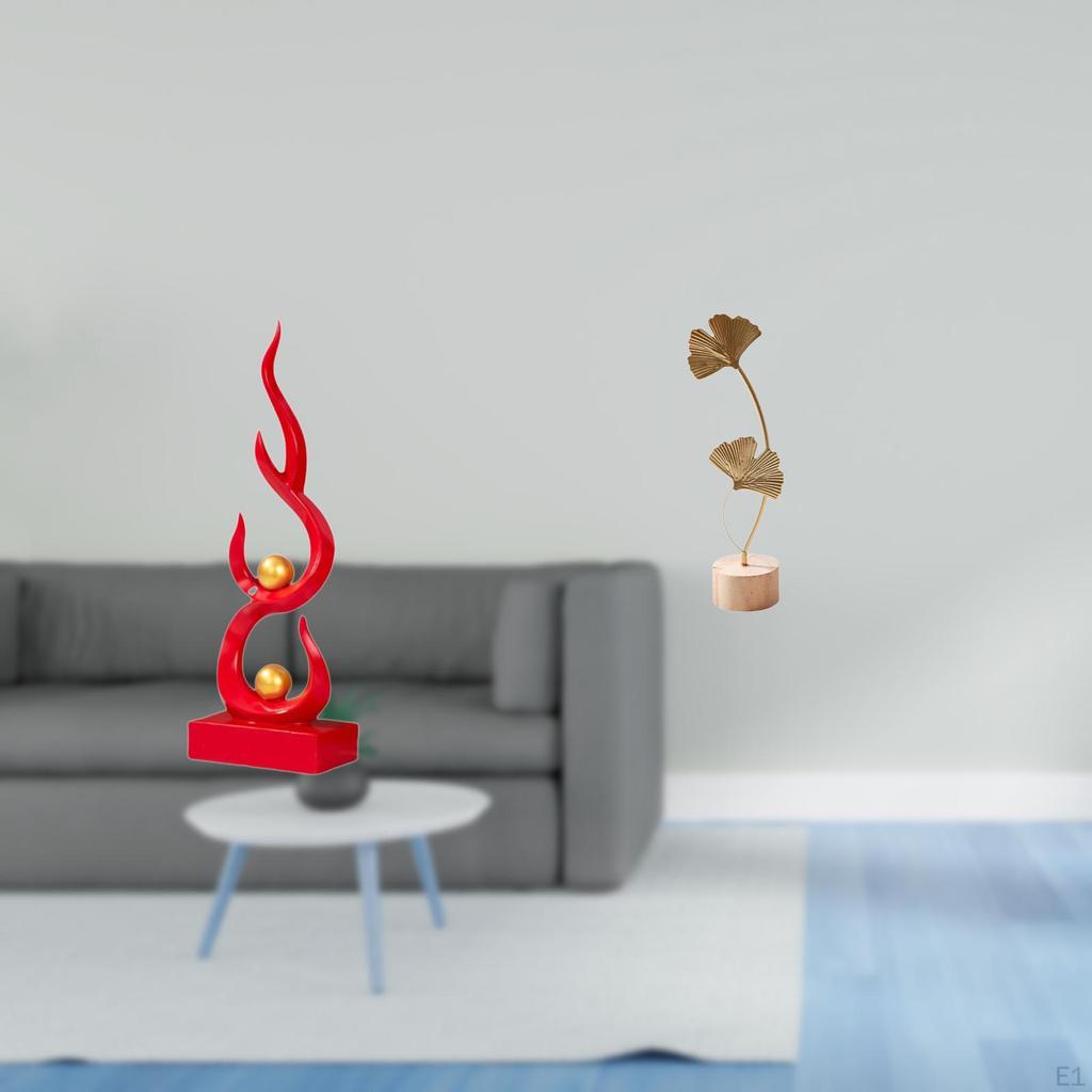 Abstract Flame Resin Figurine And Metal Sculpture Modern Creative Ornament for Desktop Patio Office