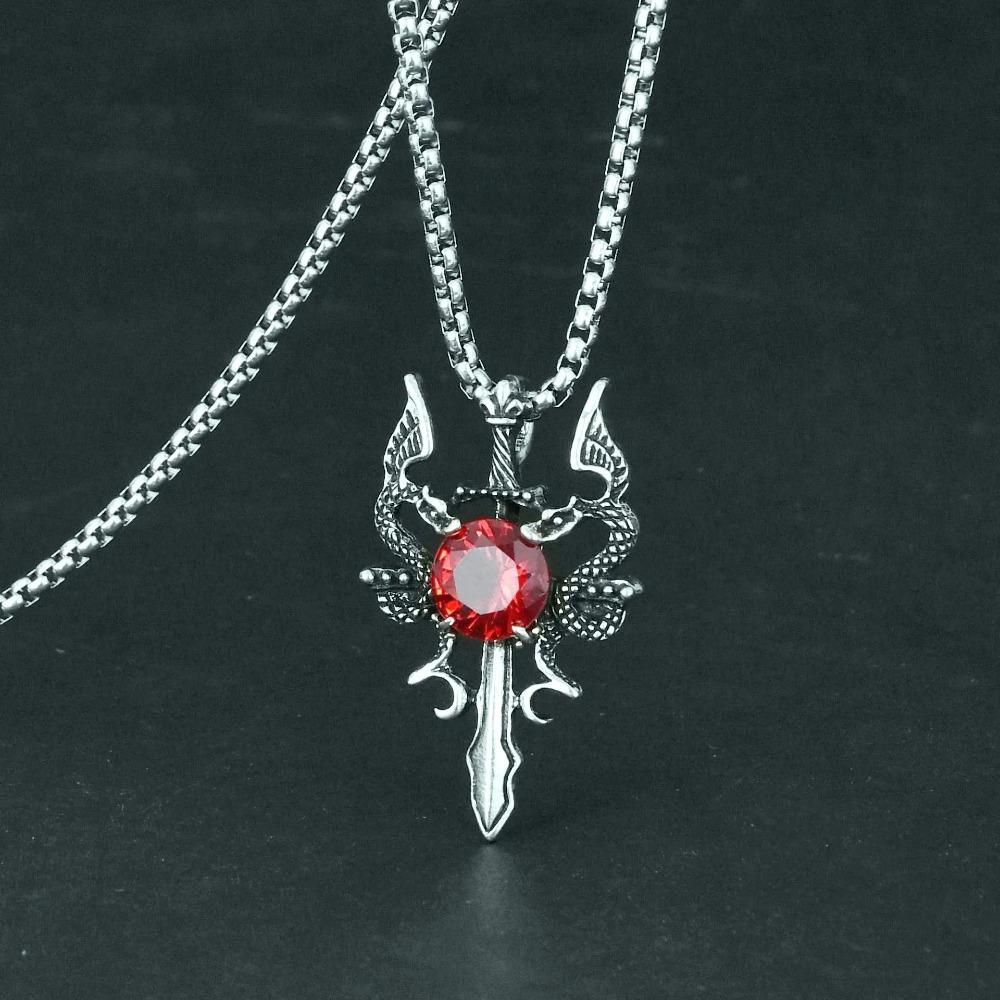 Estilo Europeu e Americano Aço Titânio Incrustado Pingente Espada Ssangyong Masculino e para Meninos Pingente Marca da Moda Personalidade