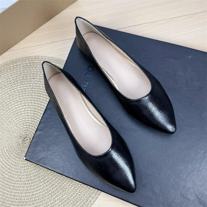 Fashion Flat Shoes for Women 2025 Spring and Autumn New Silver Women's Ladies Shoes Pointed Toe Plus Size Casual Women's Shoes