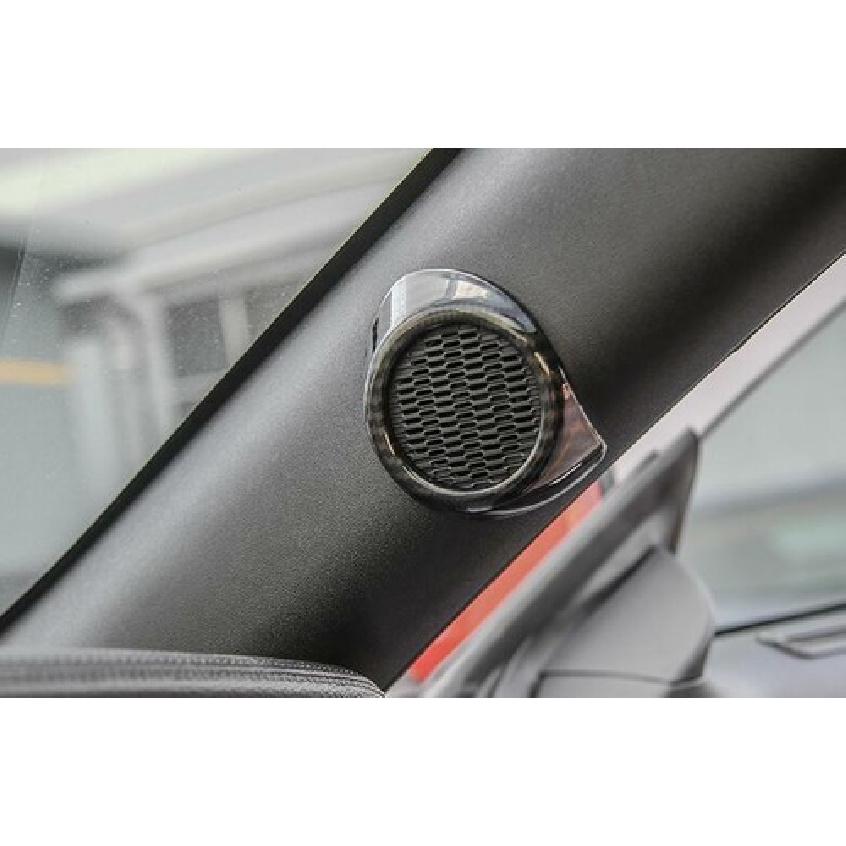 Fit For Ford Mustang 2015- Carbon Fiber A Pillar Horn Frame Cover Trim 2PCS