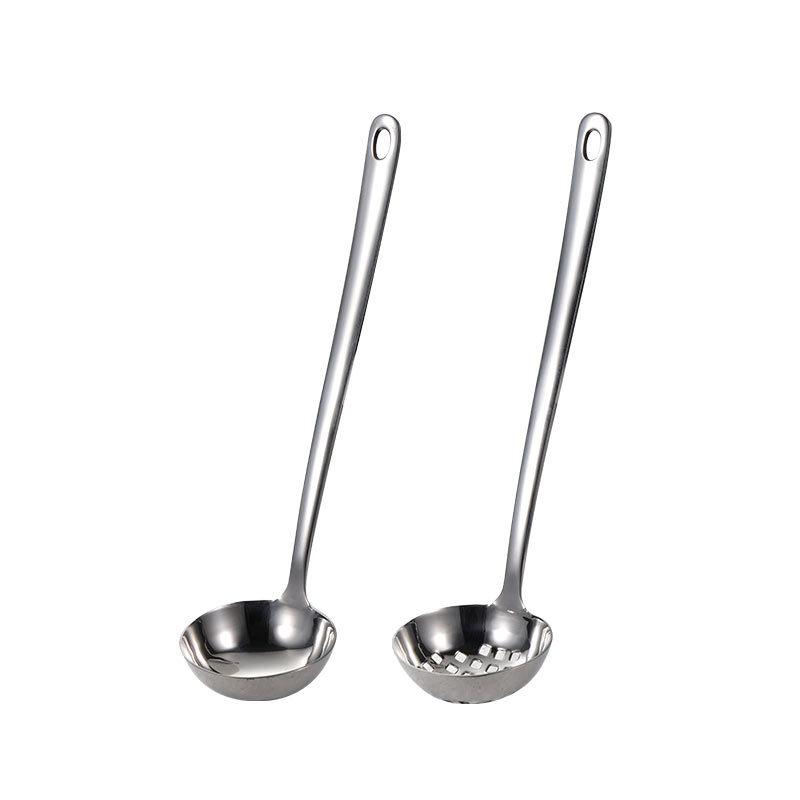 304 stainless steel soup shell soup leak mirror polished size extended hot pot spoon Jingshang hotel kitchen utensils gift