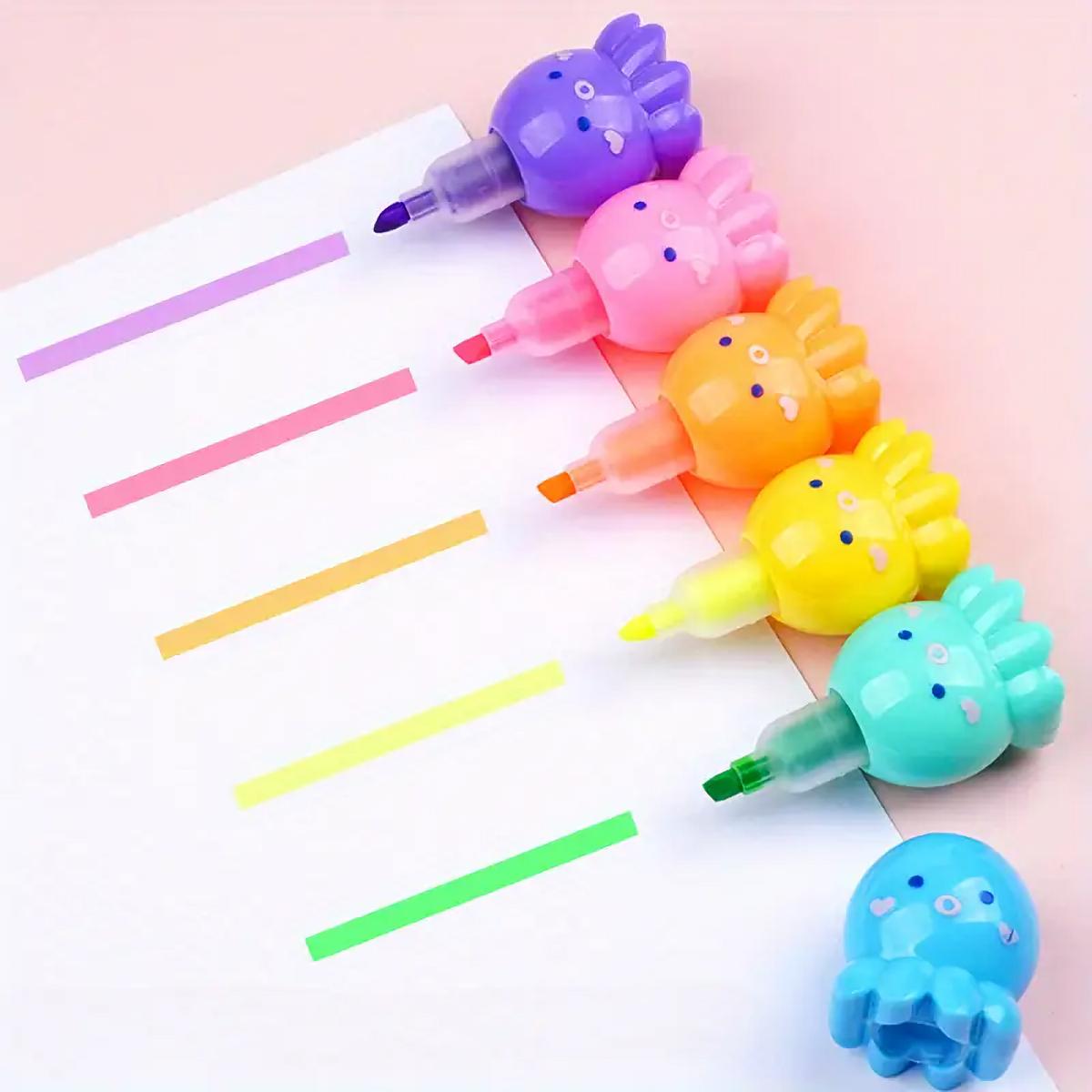 

1pc 5-in-1 Octopus Shaped Highlighter Set - Unique and Fun Marker Pens with Adorable Octopus Design, Perfect for Highlighting