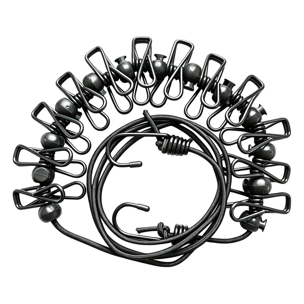 Portable Travel Clothesline with Hooks and Clips 1 8 Meters Length Adjustable Hanging Rope for Outdoor Indoor Use