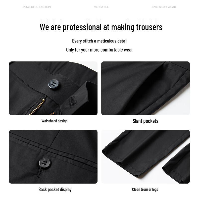 Kangbo Men's Tencel Blend Straight-Leg Cooling Wrinkle-Free Business Casual Pants