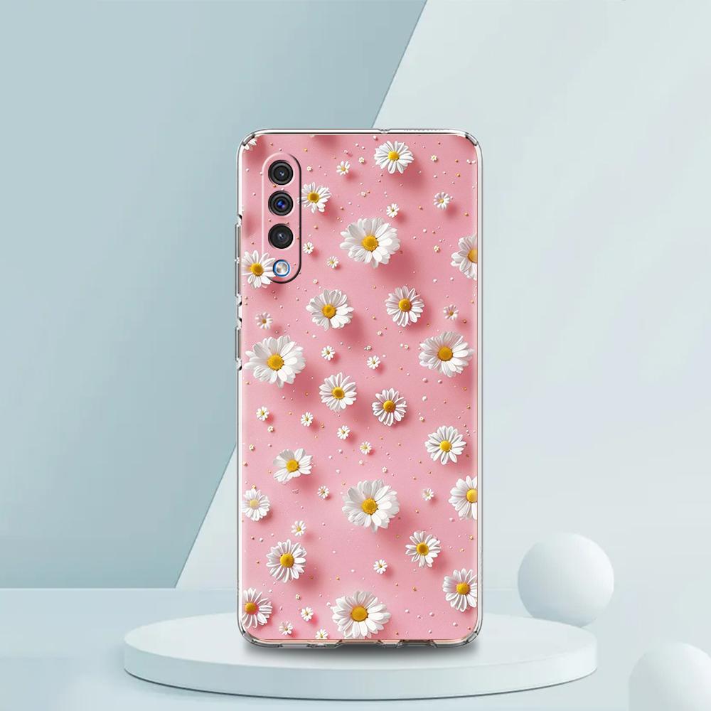 Transparent Phone Case for Samsung Galaxy A16 A14 A12 A22 A24 A42 A02 A06 A20 A30 A40 Soft TPU Cover Small Flower Stars Pattern
