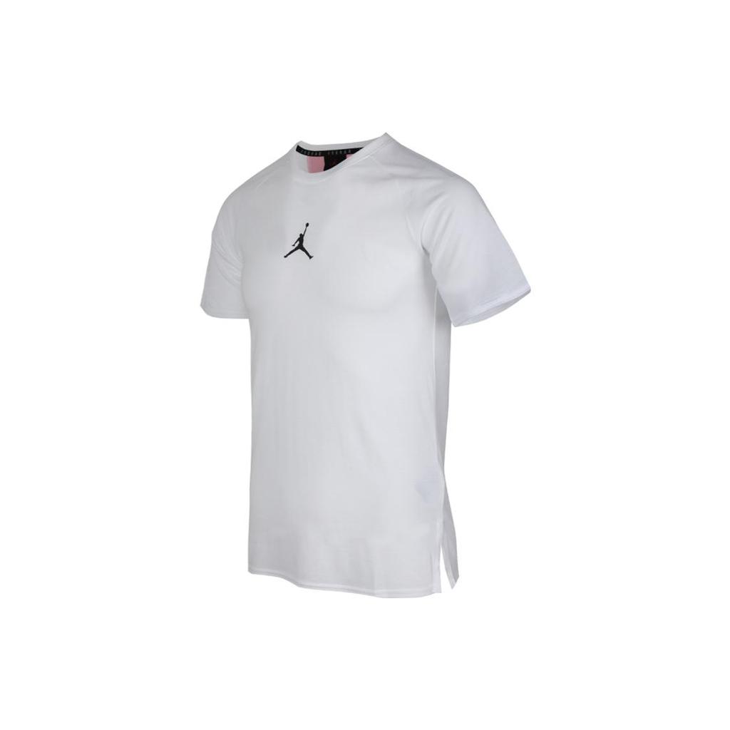 Jordan T Shirts Men's White Crew Neck Moderate Straight Fit 889714-102