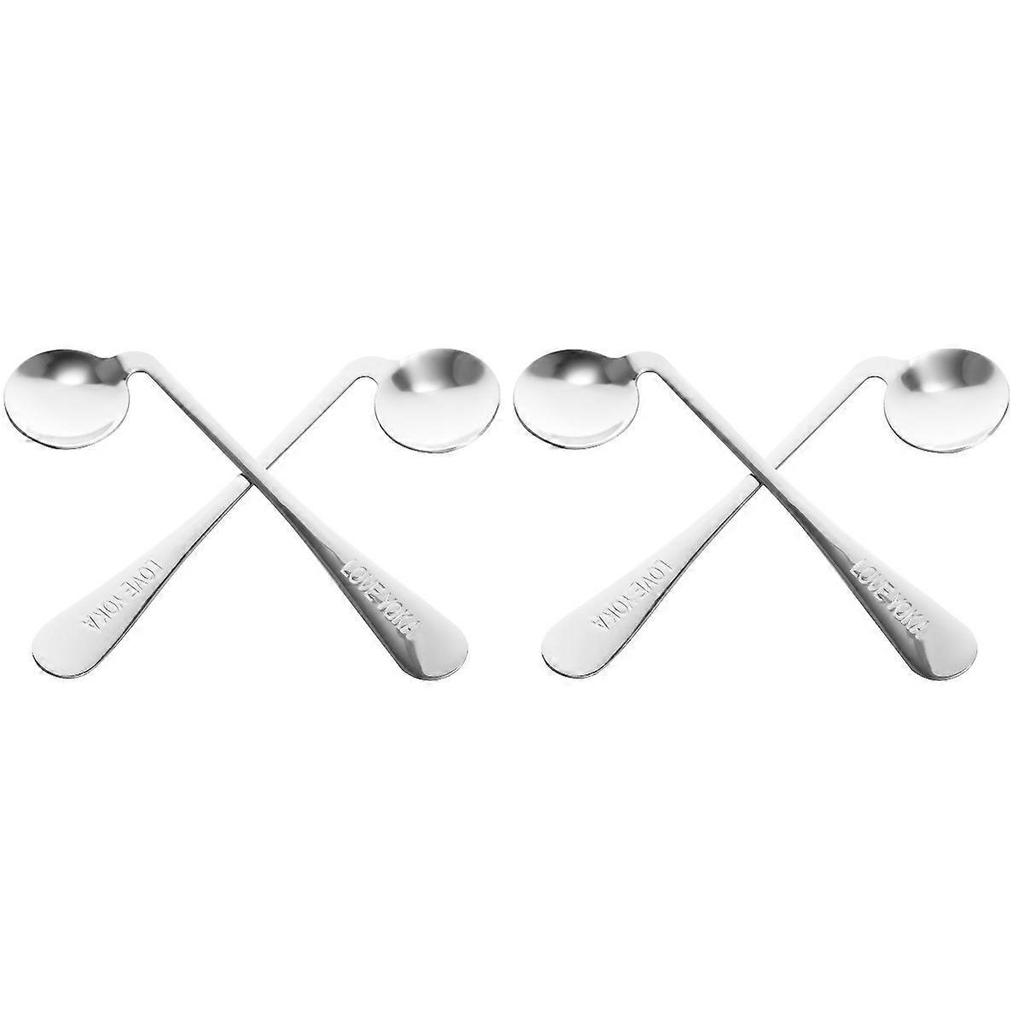 Curved Stainless Steel Feeding Spoons, 4-Pack