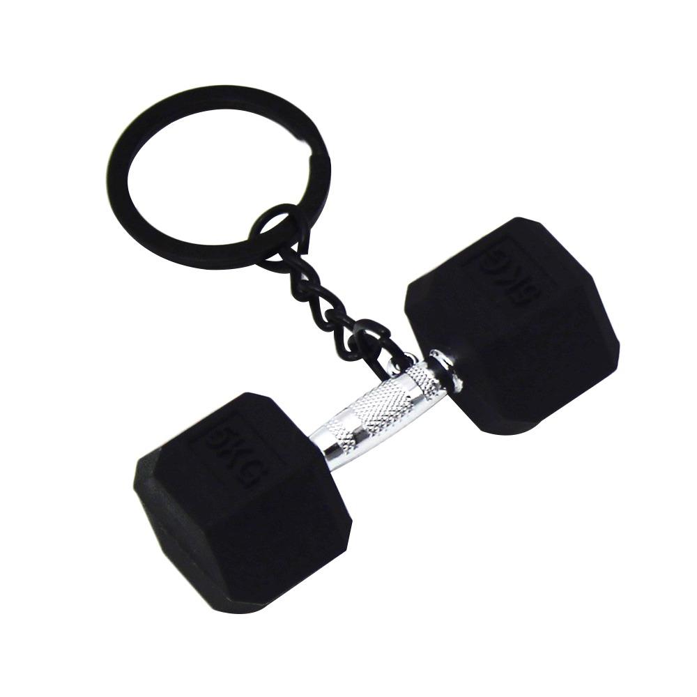 New DIY Barbell Keychain PVC Gym Lovers Charms Bags Keychain Kettlebell Dumbbell Pendant Keychain Jewelry Accessories