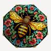 1pc Bee Floral Automatic Folding Umbrella Compact Lightweight Travel Umbrella with 8-Rib Sturdy Frame, Windproof & Self007