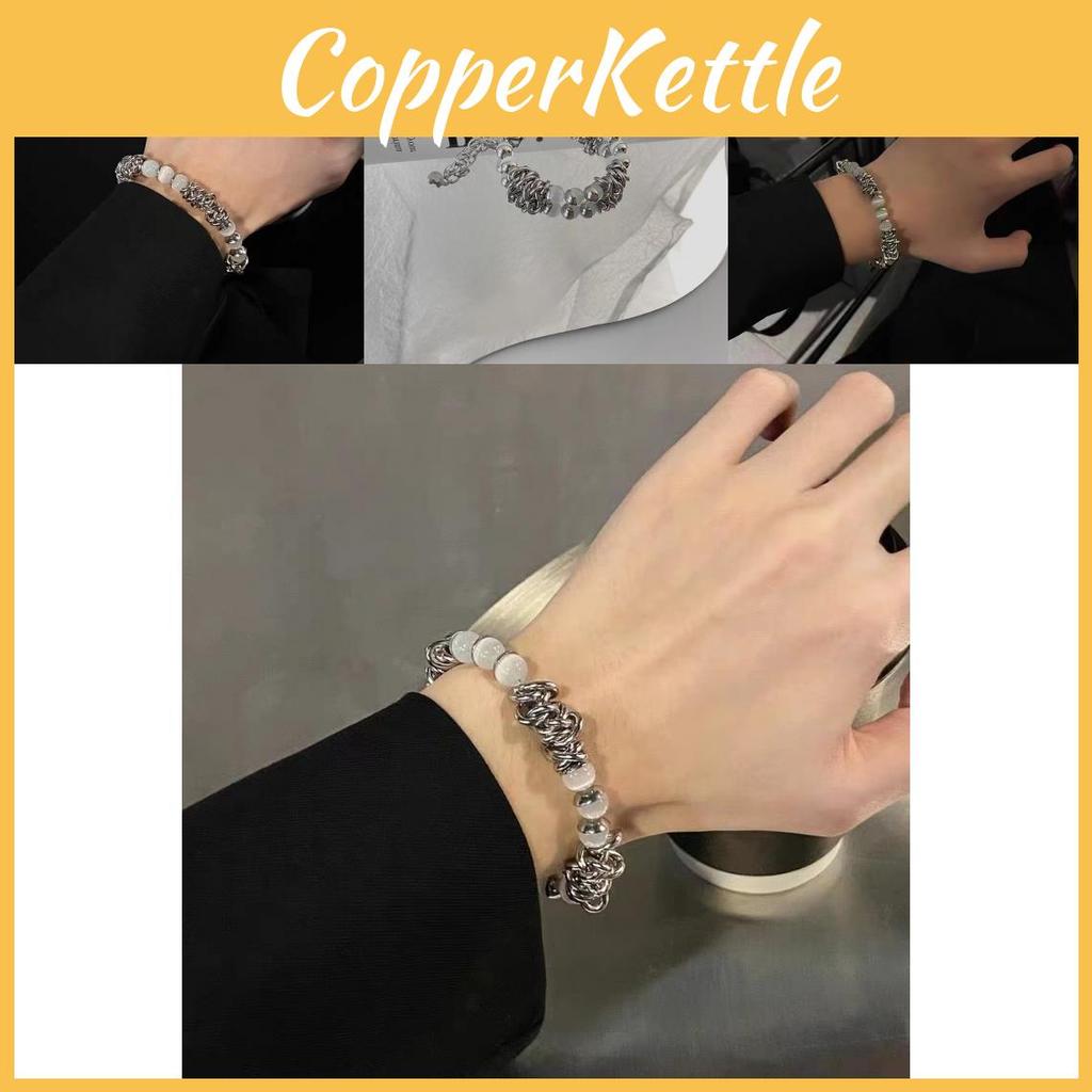 And Chic Stylish Cat Eye Stone Bracelet Titanium Steel Irregular Design Couples For