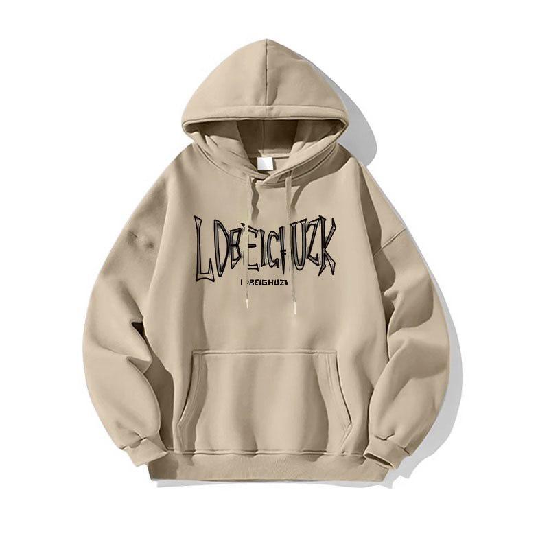 Men's American Retro Fleece-Lined Hoodie, Autumn/Winter 2025 Heavyweight Trendy Outerwear.