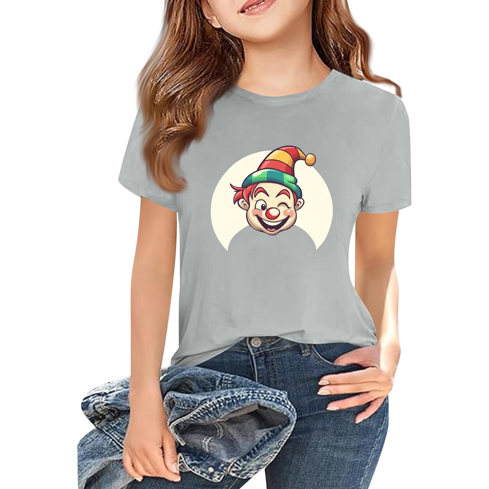 Children s Fashion Casual Short Sleeve Printed Round Neck Short Sleeve T-Shirt Top 150