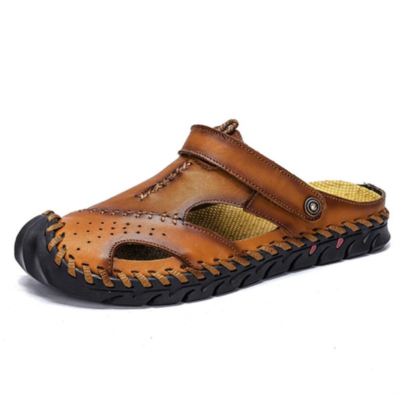 38-48 Sommer Herren Übergröße Leder Strandsandalen