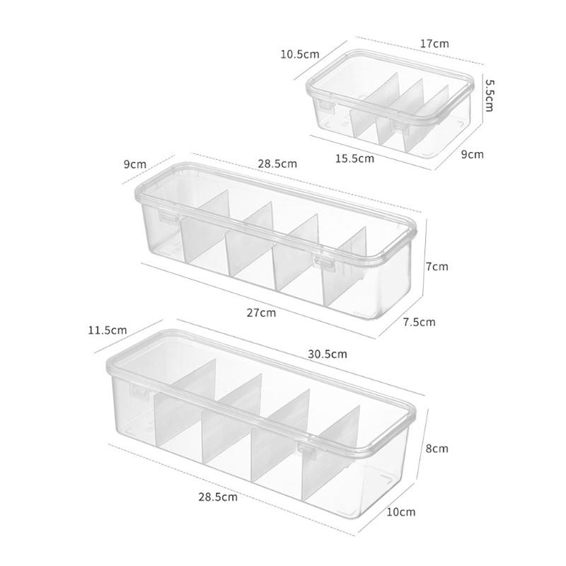 

Коробка для хранения с 5 отделениями и крышкой, прозрачная коробка-органайзер для кабеля зарядки, коробка для хранения кабеля передачи данных, коробка для хранения носков и нижнего белья 1Set