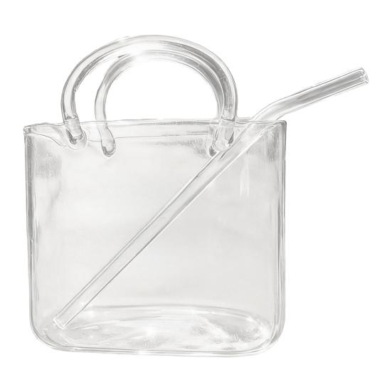 Tumbler with Straw Transparent Heat-Resistant Glass Cup for Juice Cocktails Iced Coffee