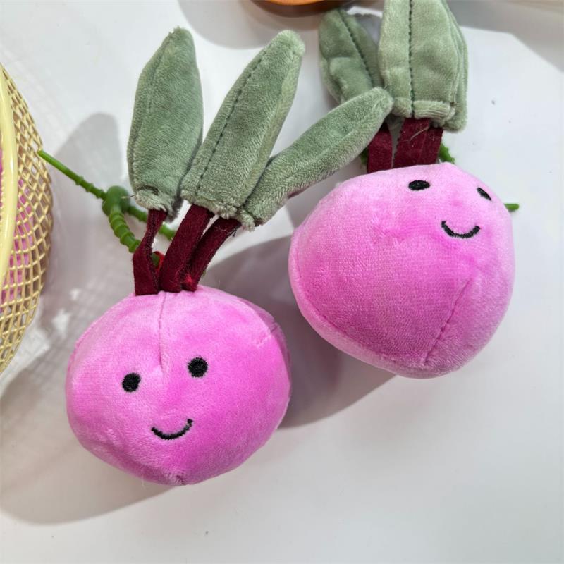 Cute Funny Purple Radish Carrot Plush Doll Stuffed Toys Keychain Backpack Pendant Bag Hanging Ornaments Gifts Pet Teething Toys