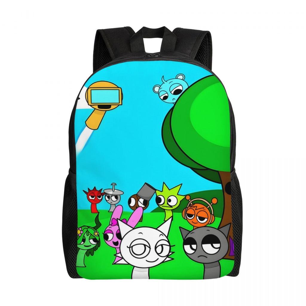 Custom Cartoon Sprunki Backpacks for Women Men Water Resistant College School Bag Print Bookbags