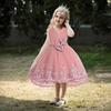 Embroidered Flare Sleeve Princess Mesh Dress for Girls