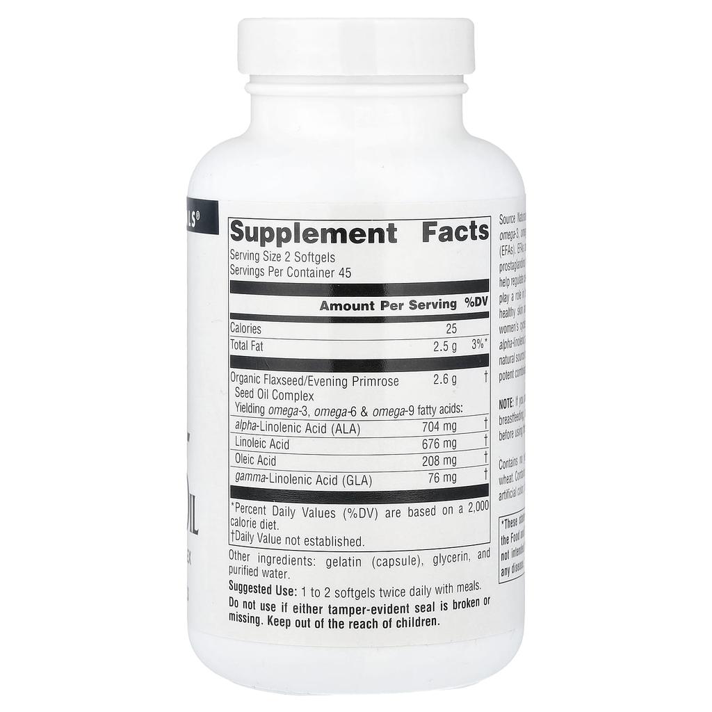 Source Naturals Flaxseed-Primrose Oil, 90 Softgels
