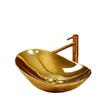 European Simple Wind Table , Golden Ceramic Art , Bathroom Creative Electroplating Wash Basin Single