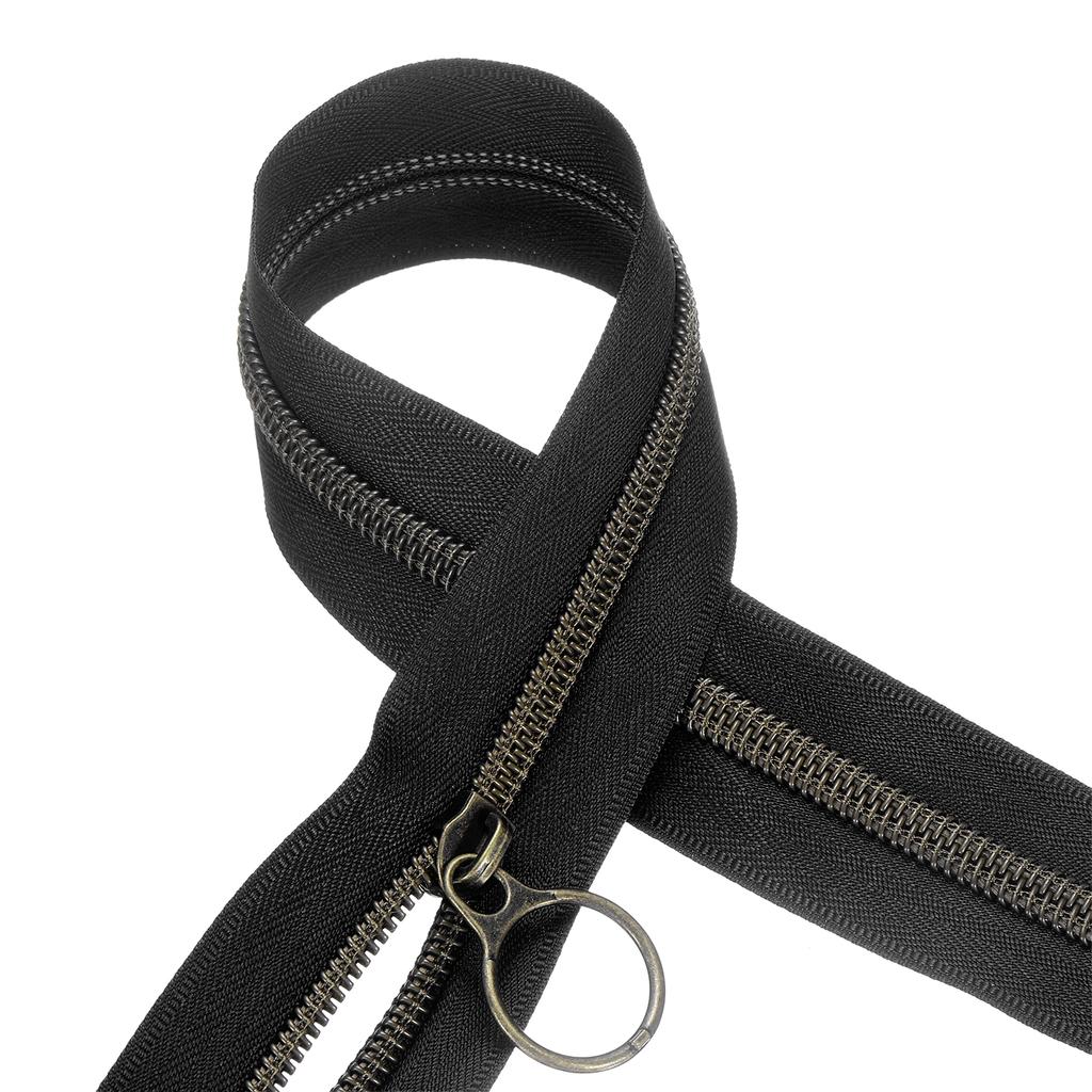 Zíperes de Bobina de Nylon Fechados Zíper de Bobina de Nylon Zíper de Bobina em Atacado com 20 Zíperes de Cor Grafite Deslizantes Para Costura DIY Roupas 10 Jardas
