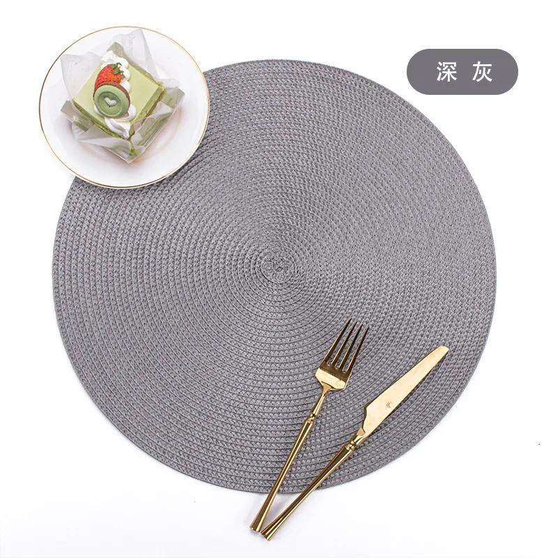 38cm European Style Round Woven Mats & Pads, Heat-Resistant and Non-Slip Place Mats for Dining Table, Ideal for Outdoor Picnic