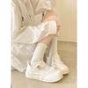 Women S White Lace Velcro Platform Mary Jane Sneakers For Students
