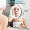 Flexible Gooseneck Makeup Mirror with LED Light 10X Magnifying Mirror Suction Cup Bright Diffused Light And 360 Degree Swivel