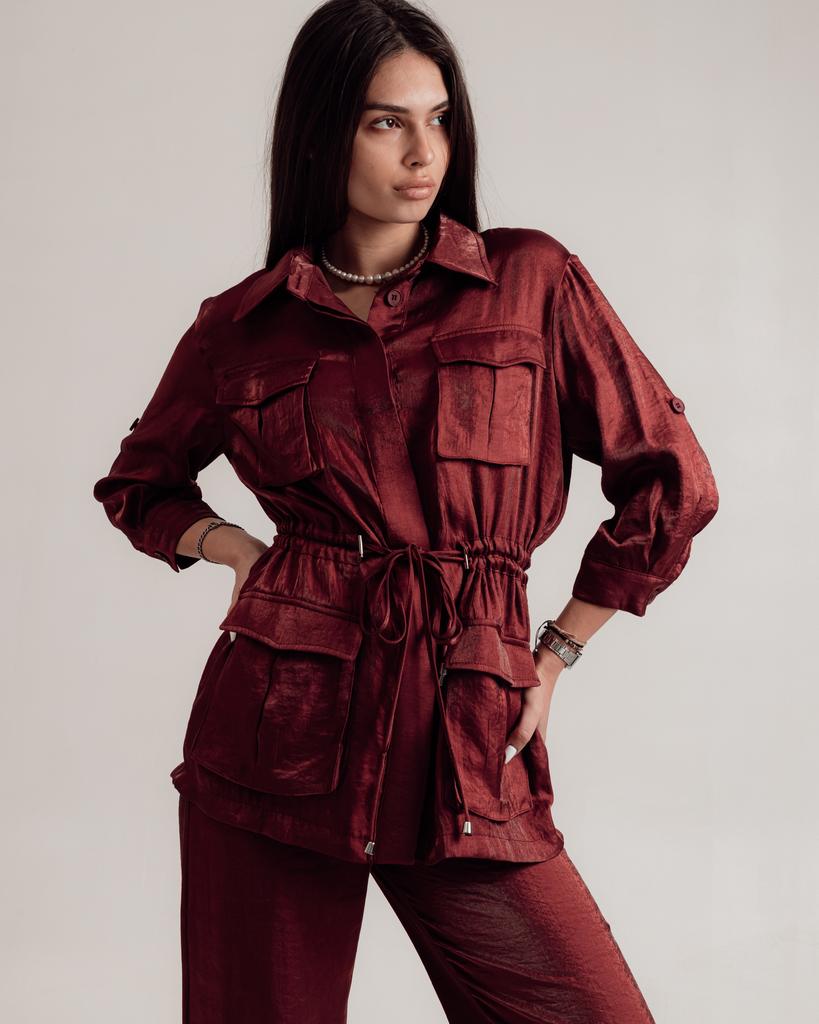 Women's Suit Sandrom 9830 S (36) Burgundy (shirt, Trousers)