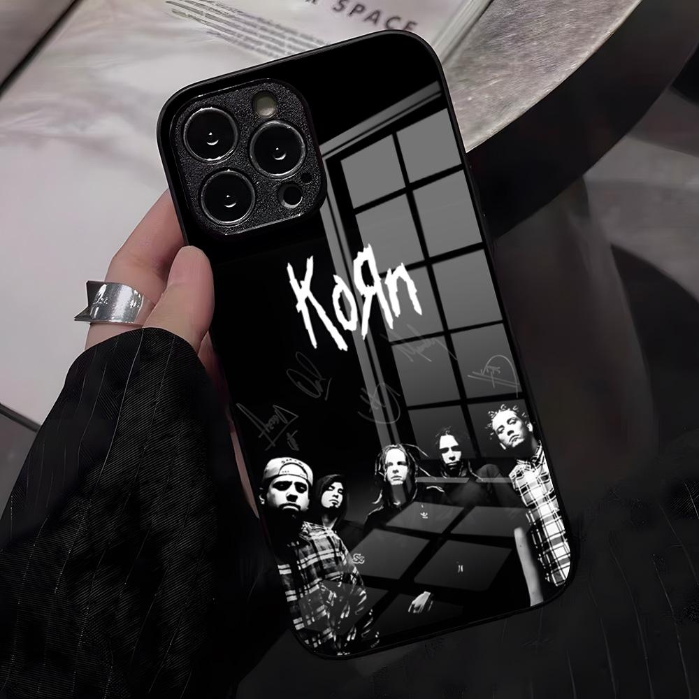 K-Korn Hot Metal Rock Band Phone Case For IPhone 17 Pro Max 16 15 14 Pro Max 13 11 X Xs Xr 8 7Plus Glass Cover