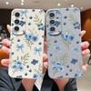 Blaubeer-Schleifen Blumiges Case Für Samsung S26 S25 S24 Ultra S23 S22 S21 FE A15 A16 A17 A26 A35 A36 A37 A54 A55 A56 A57 5G Lederstruktur Abdeckung