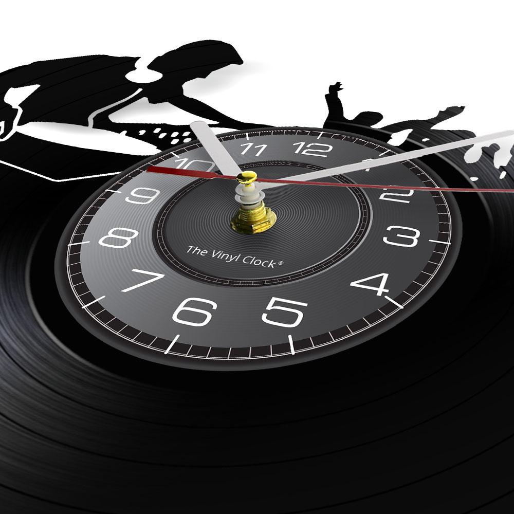 Club Dj Festival Music Night Booth Stage Turn Tables Night Club Wall Decor Wall Clock Disco Dance Party Vinyl Record Wall Clock