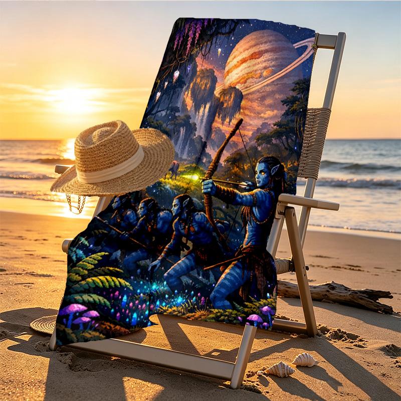 Avatar Print Beach Towel Design, Soft, Lightweight. for Home Bathroom, Spa, Pool, Yoga, Surfing, Camping, Gift for Family, Friend